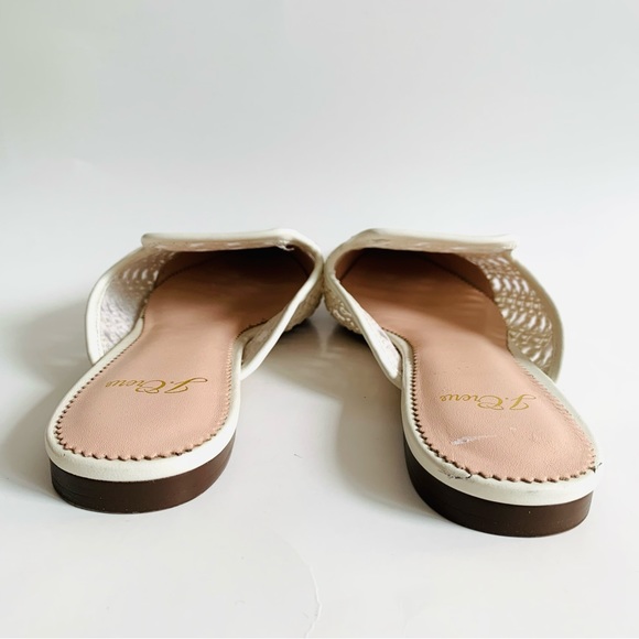 J. Crew Pointed toe Woven Slide Sandal mules white - Picture 6 of 9